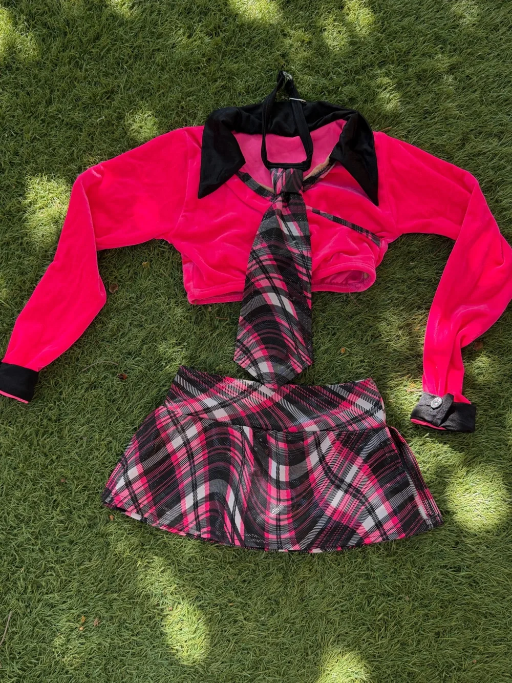 Pink Plaid Mini Skirt - Women's
